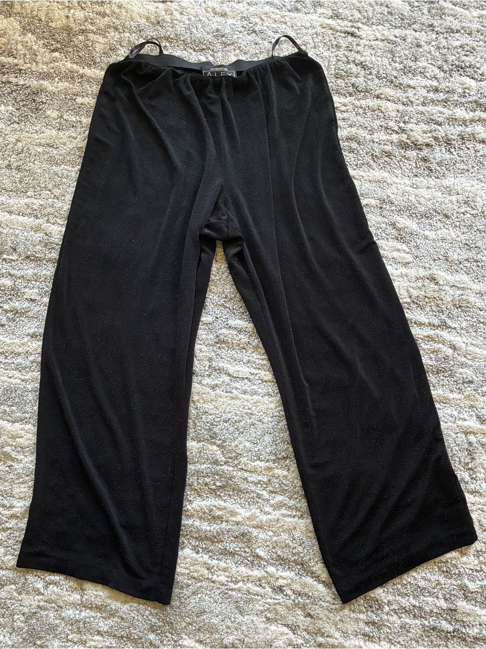 Alex Evenings Black Wide Leg Sparkle Pants-Women Size 8